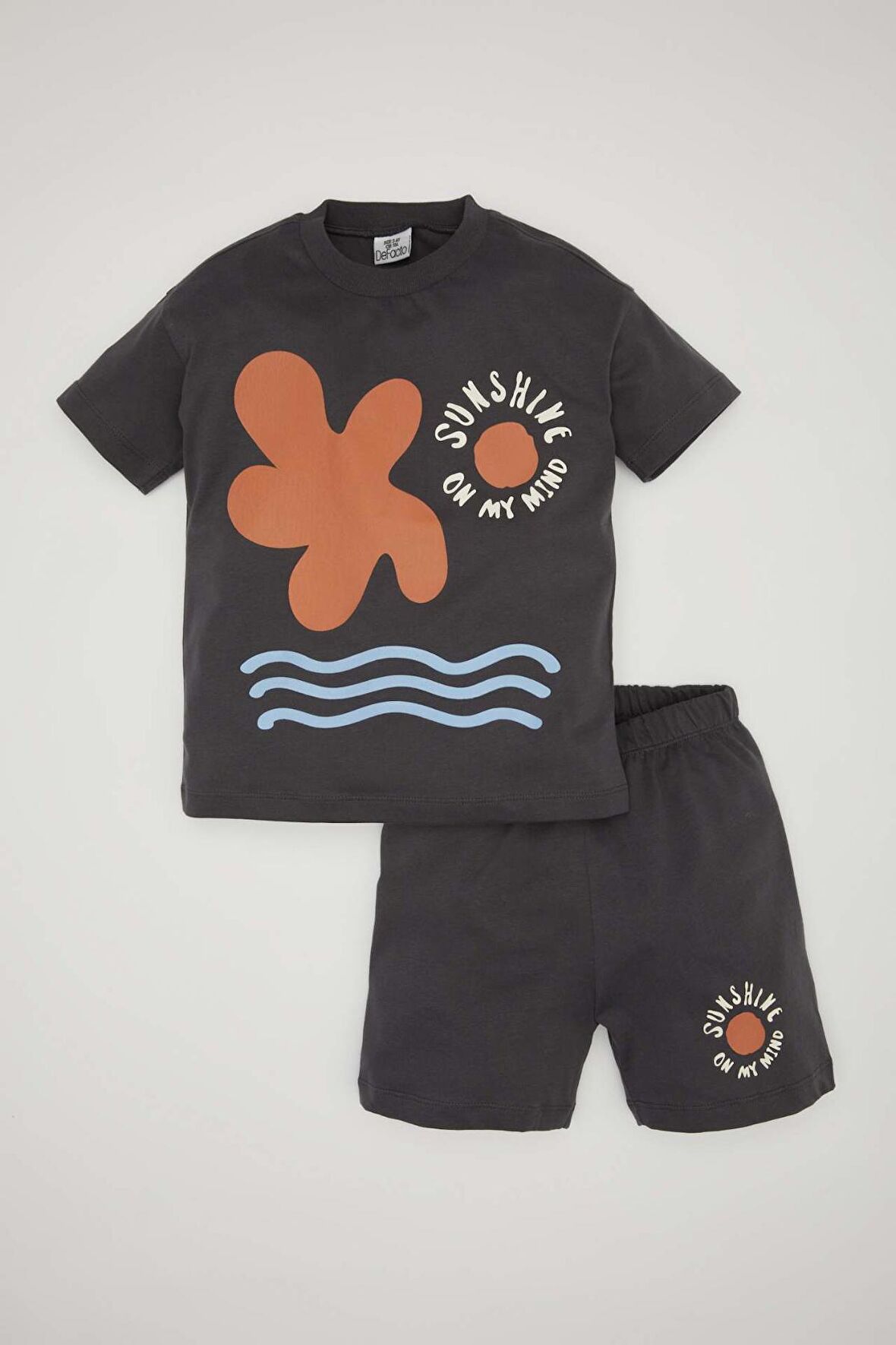DeFacto Erkek Bebek Baskılı Kısa Kollu Tişört Şort 2'li Takım C1001A524SMAR126