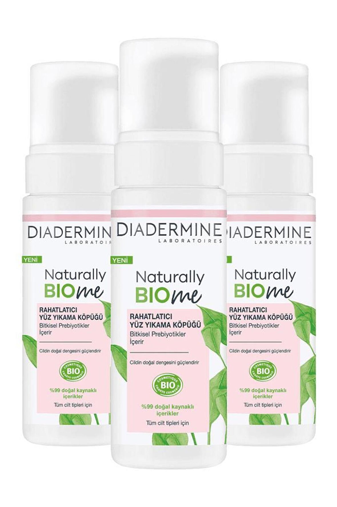 Diadermine Naturally Bio Me Yüz Yıkama Köpüğü 150 ml X3