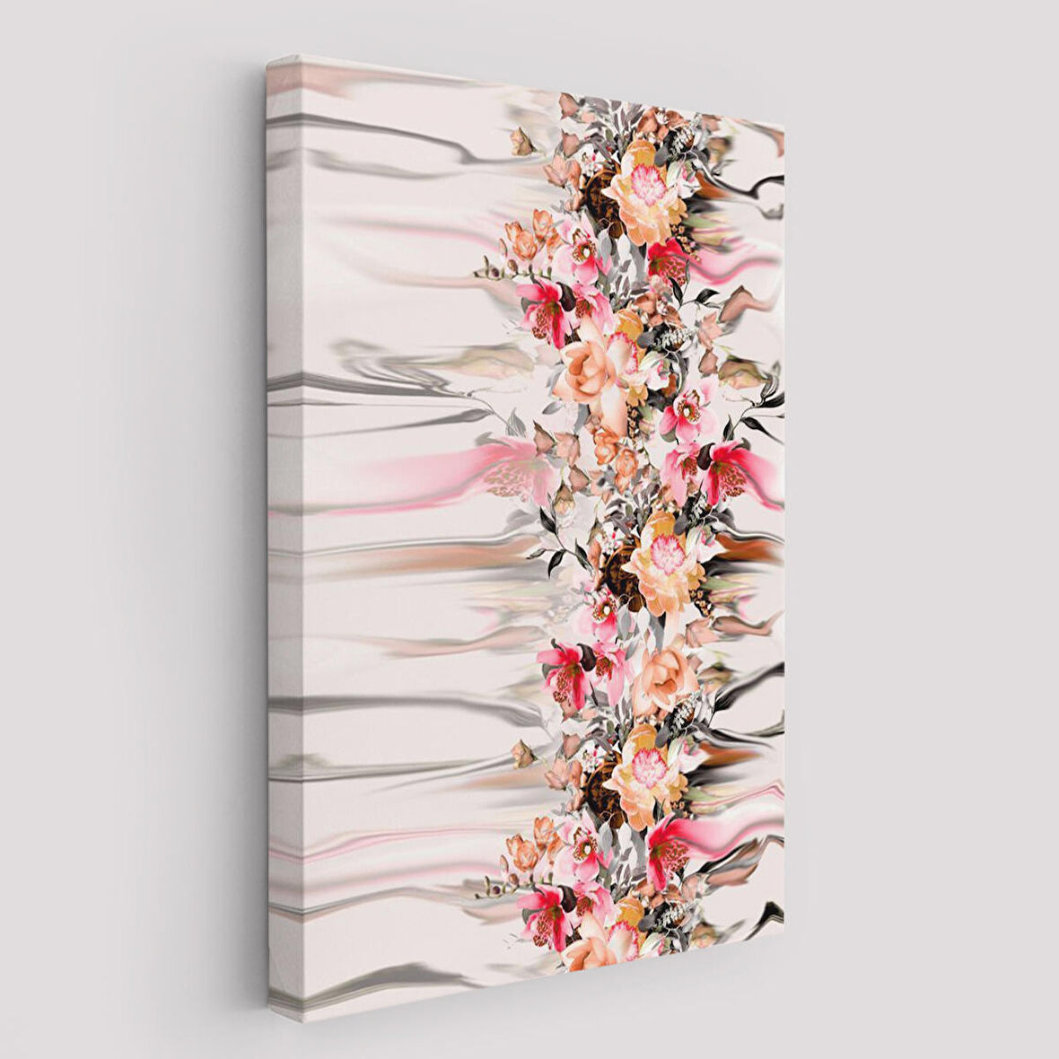 Renkli Çiçek Desenli Dekoratif Duvar Tablosu-6282