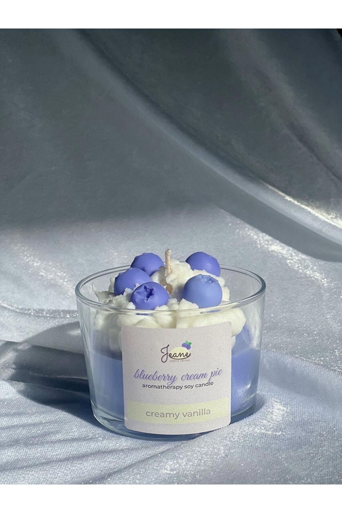 Jeane Candles Blueberry Vanilya Kokulu Mum Yaban Mersini Cupcake Hediyelik Aromaterapi Mum