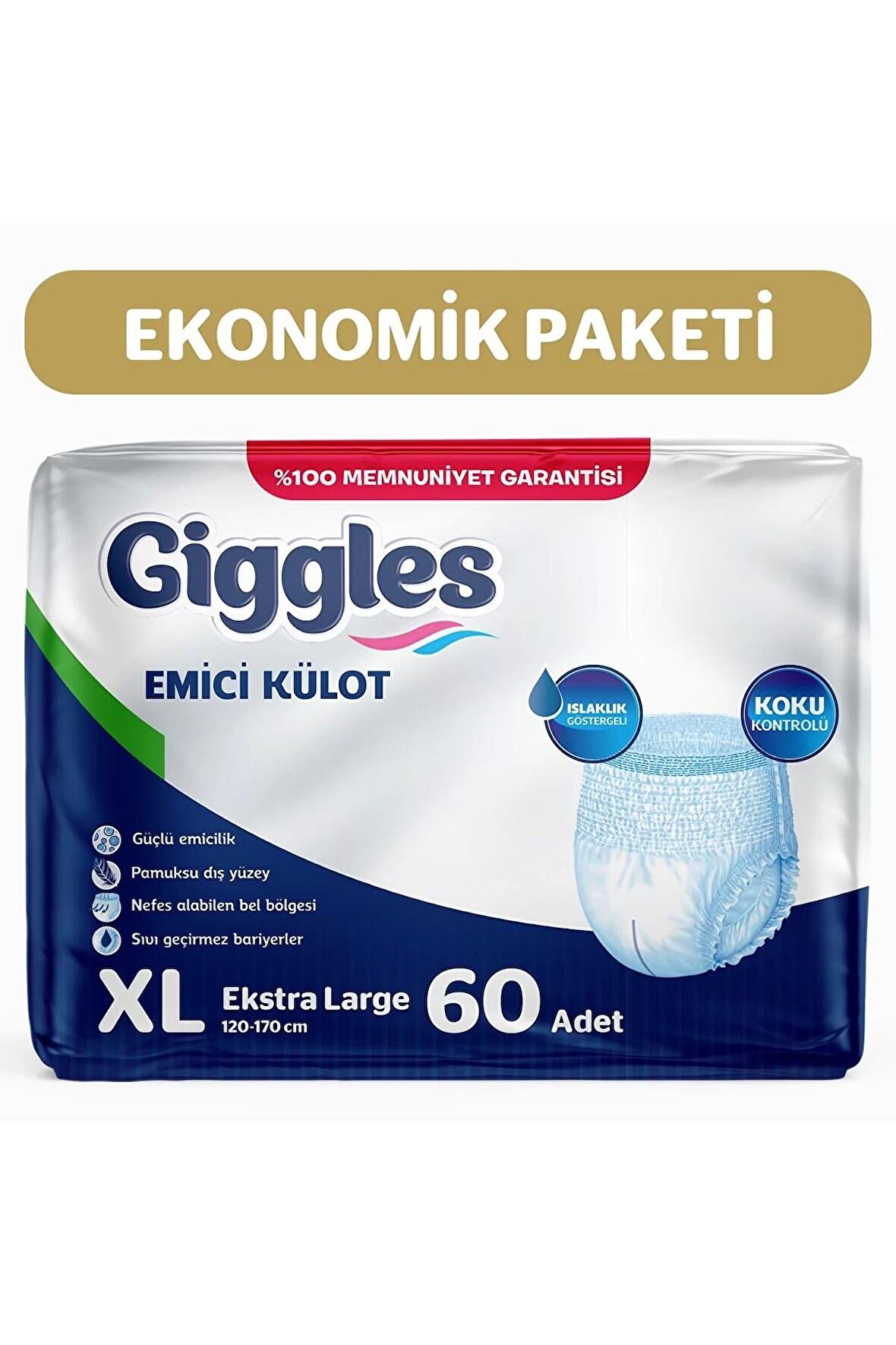Yetişkin Emici Külot Ekstra Large 30'lu 2 Paket 60 Adet