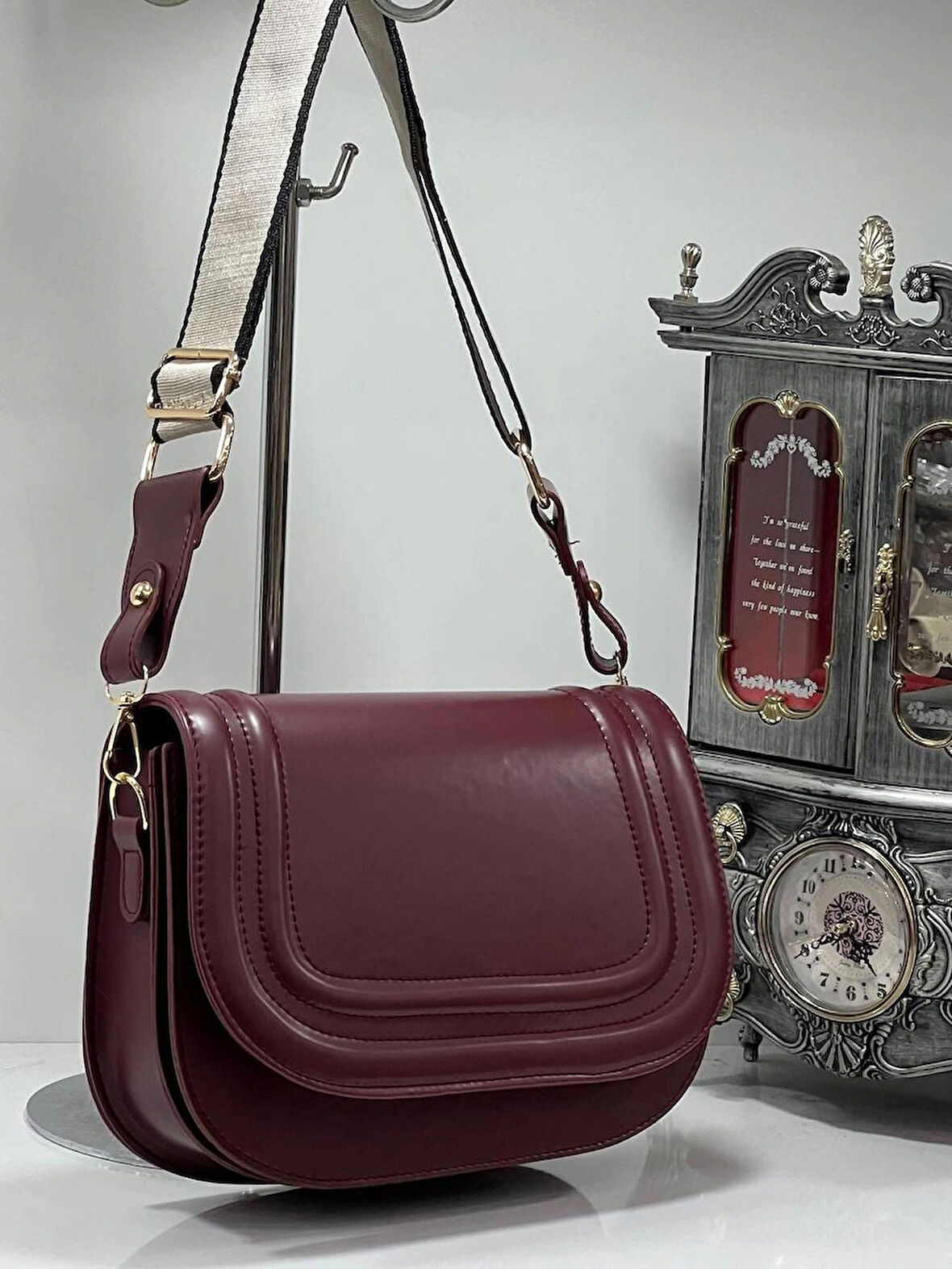 Çapraz Uzun Omuz Askılı Üç Gözlü Kadın Omuz Çantası