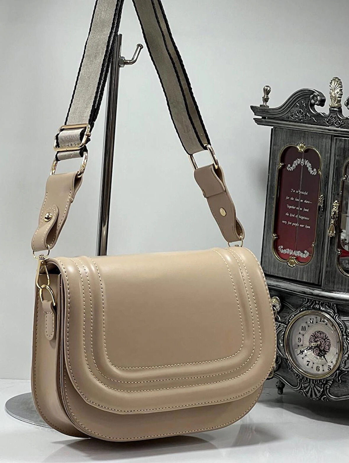 Çapraz Uzun Omuz Askılı Üç Gözlü Kadın Omuz Çantası