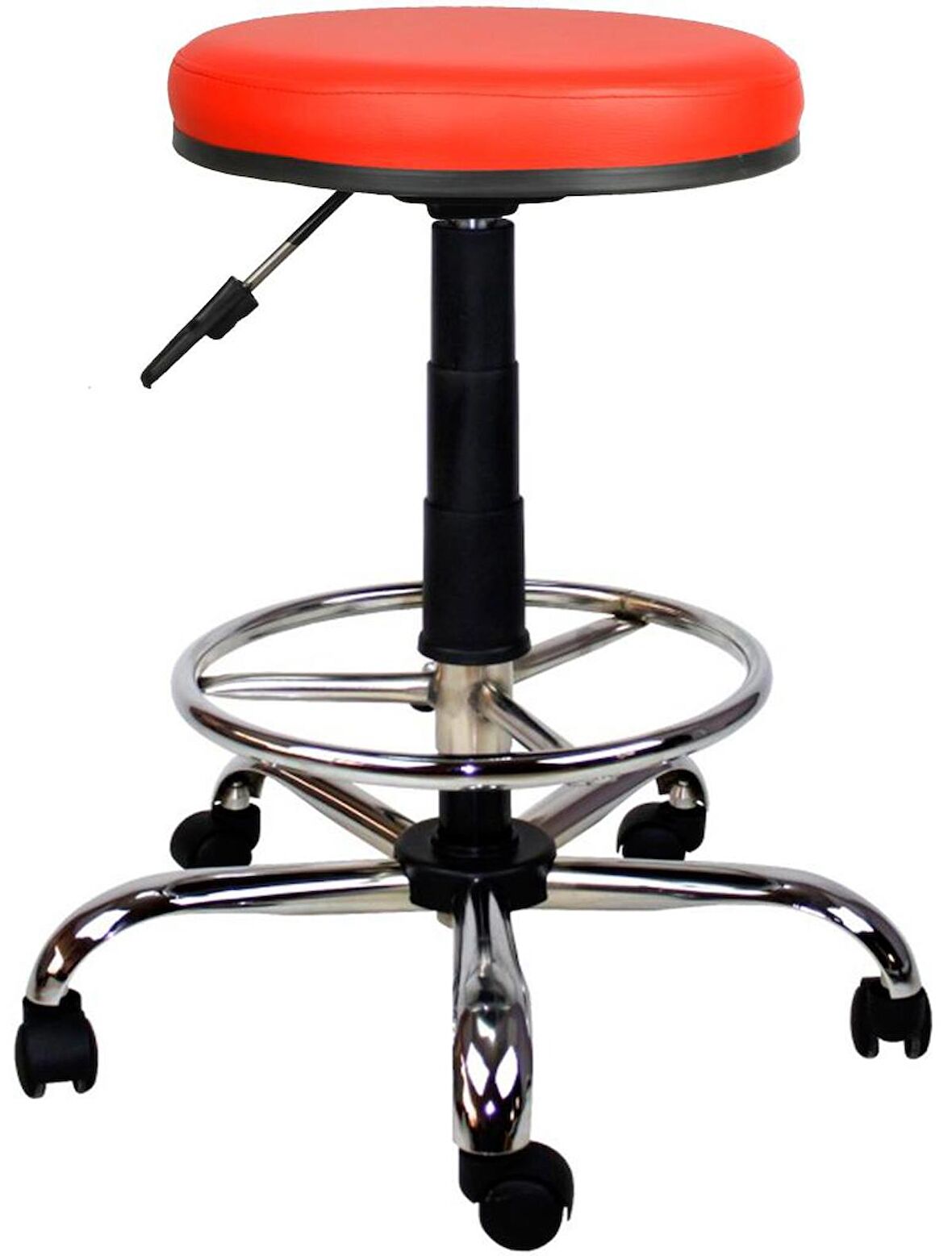 Bürocci Metal Ayaklı Yüksek Tabure-Kırmızı-2999T0116