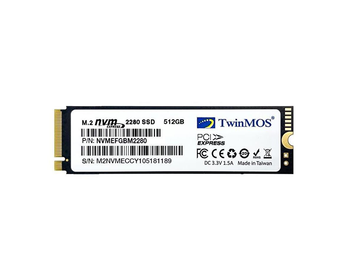 Twinmos NVMeFGBM2280 M2 512 GB M.2 1832 MB/s 2455 MB/s SSD 