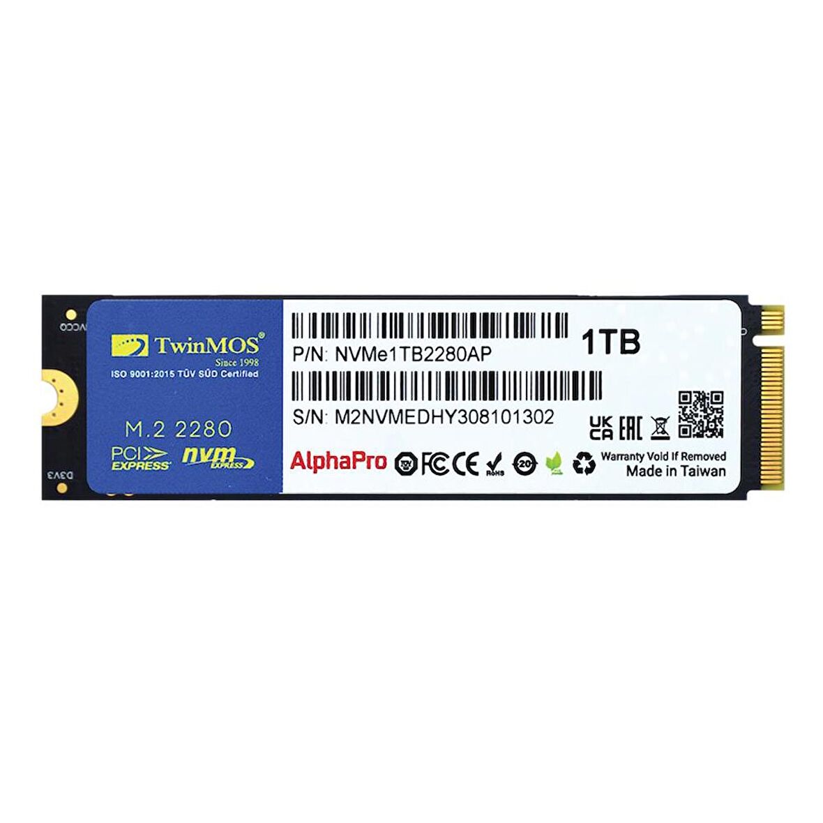 TwinMOS NVME1TB2280AP 1TB 3600-3250MB/s M.2 SSD Sabit Disk