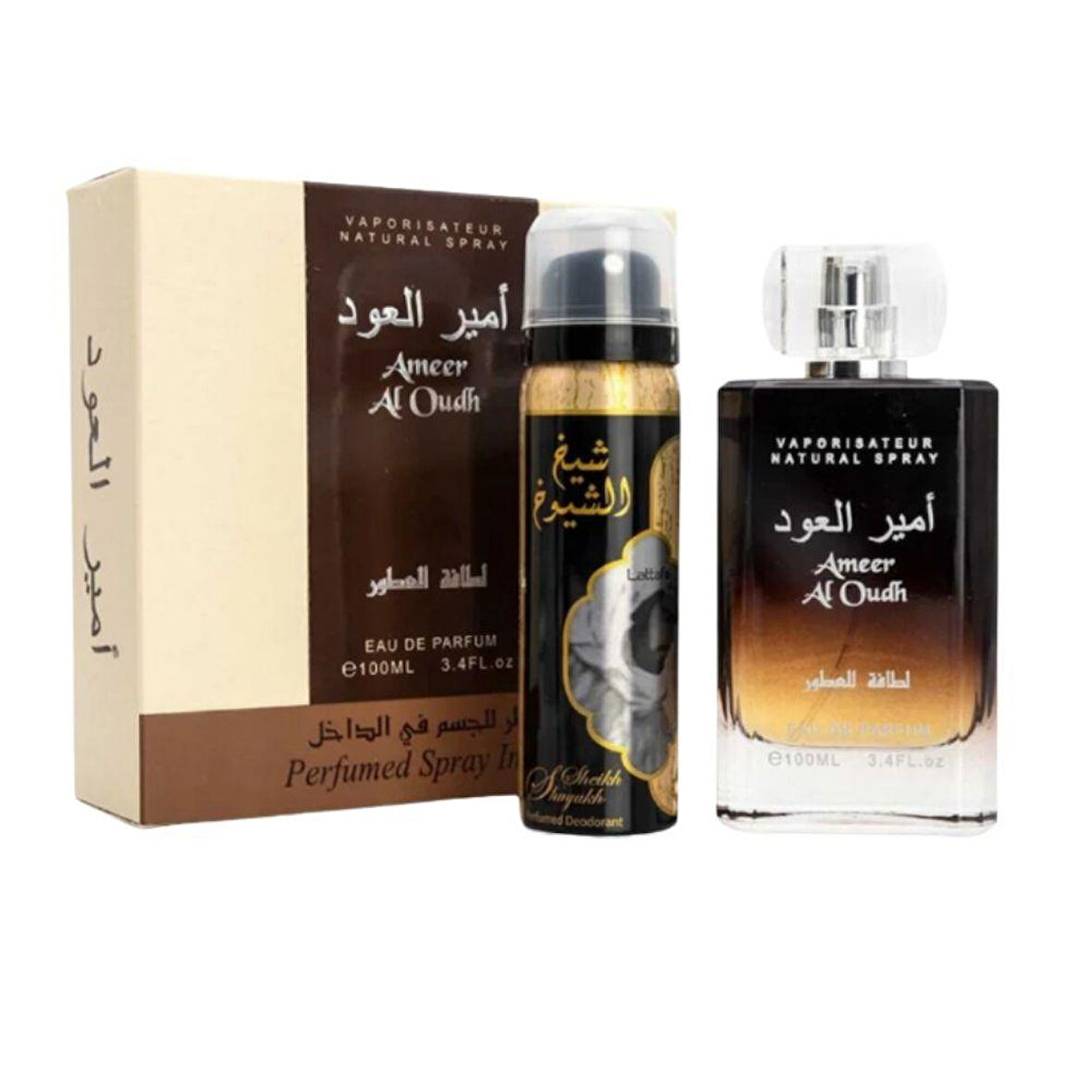 Lattafa Ameer Al Oudh EDP 100 ml+Parfumed Spray 50 ml Unisex Parfüm Seti