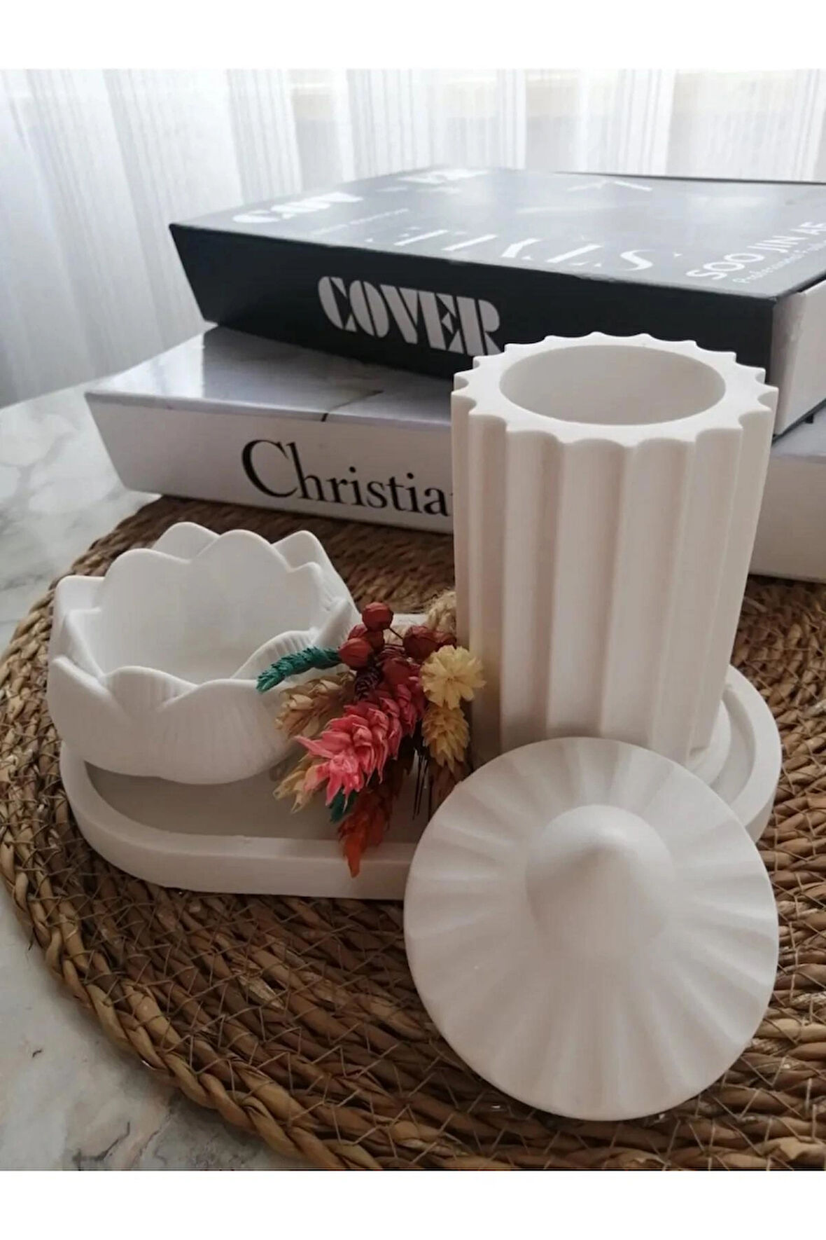 Dekoratif Vintage Vazo Set 4 Parça Orta Sehpa Objeler Ev Dekorasyon El Sanatı