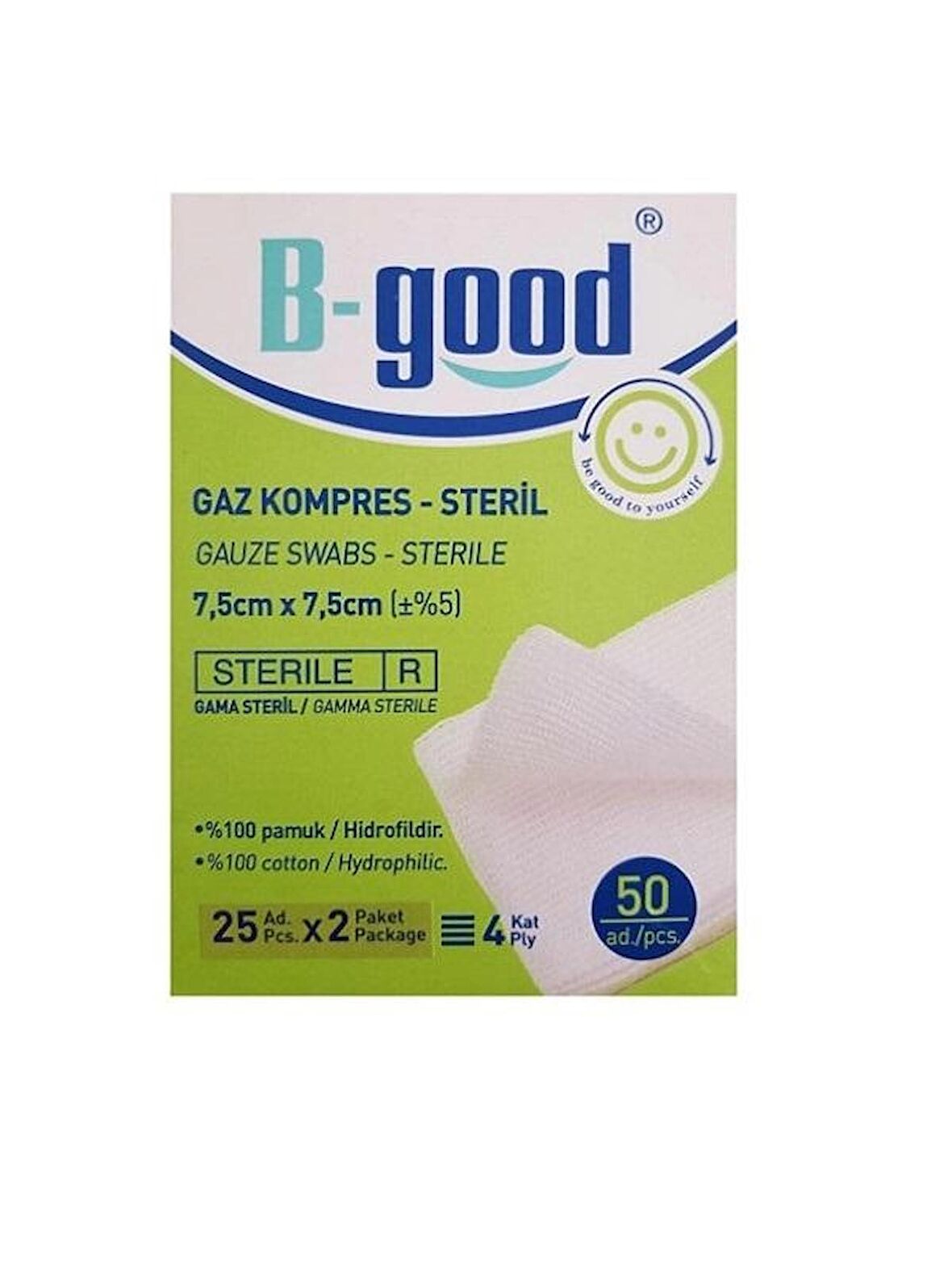 B Good Gaz Kompress 7,5cm x 7,5cm 50 Li