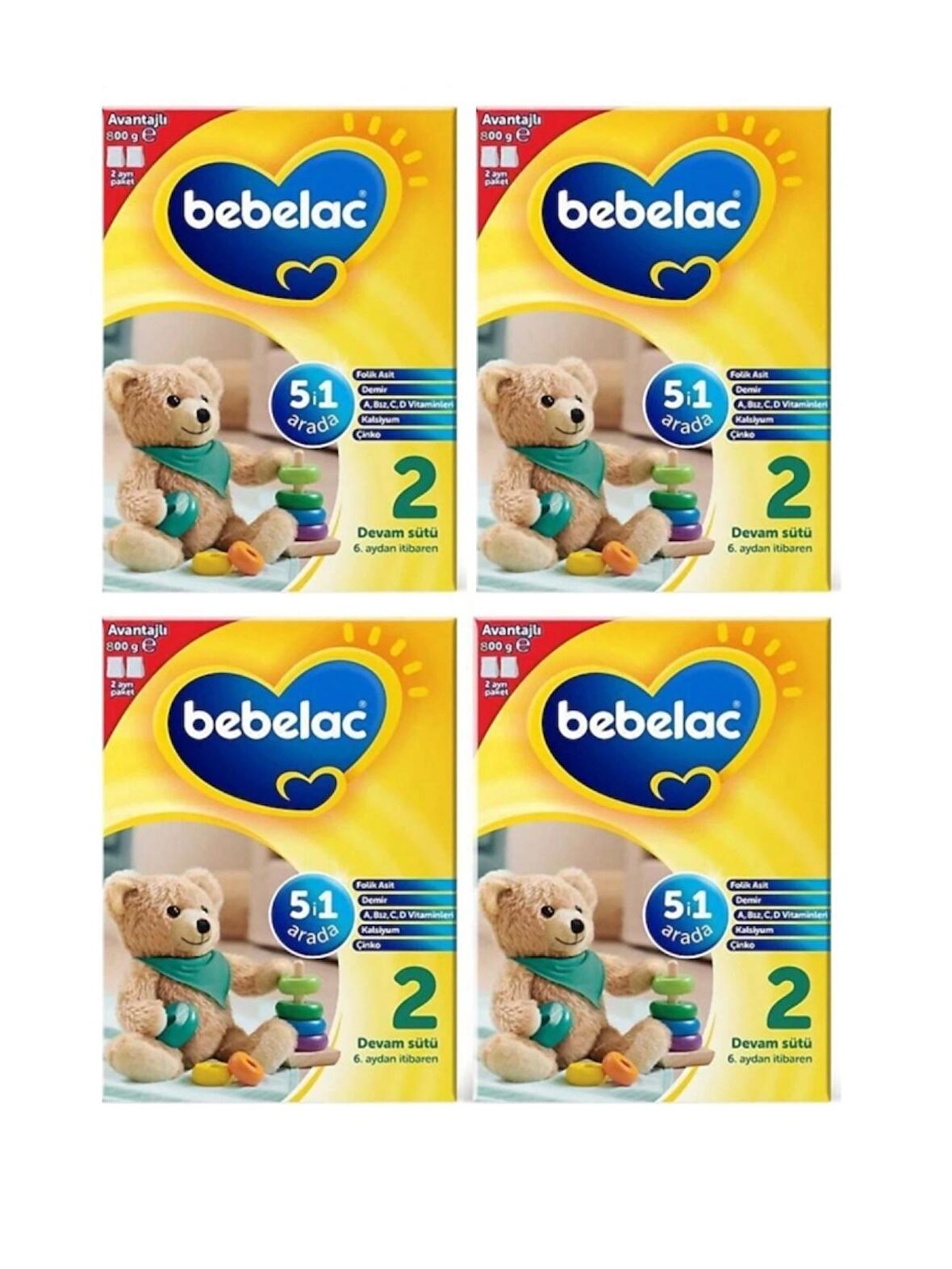 Bebelac 2 Devam Sütü 800 gr 6-9 Ay X 4 Adet