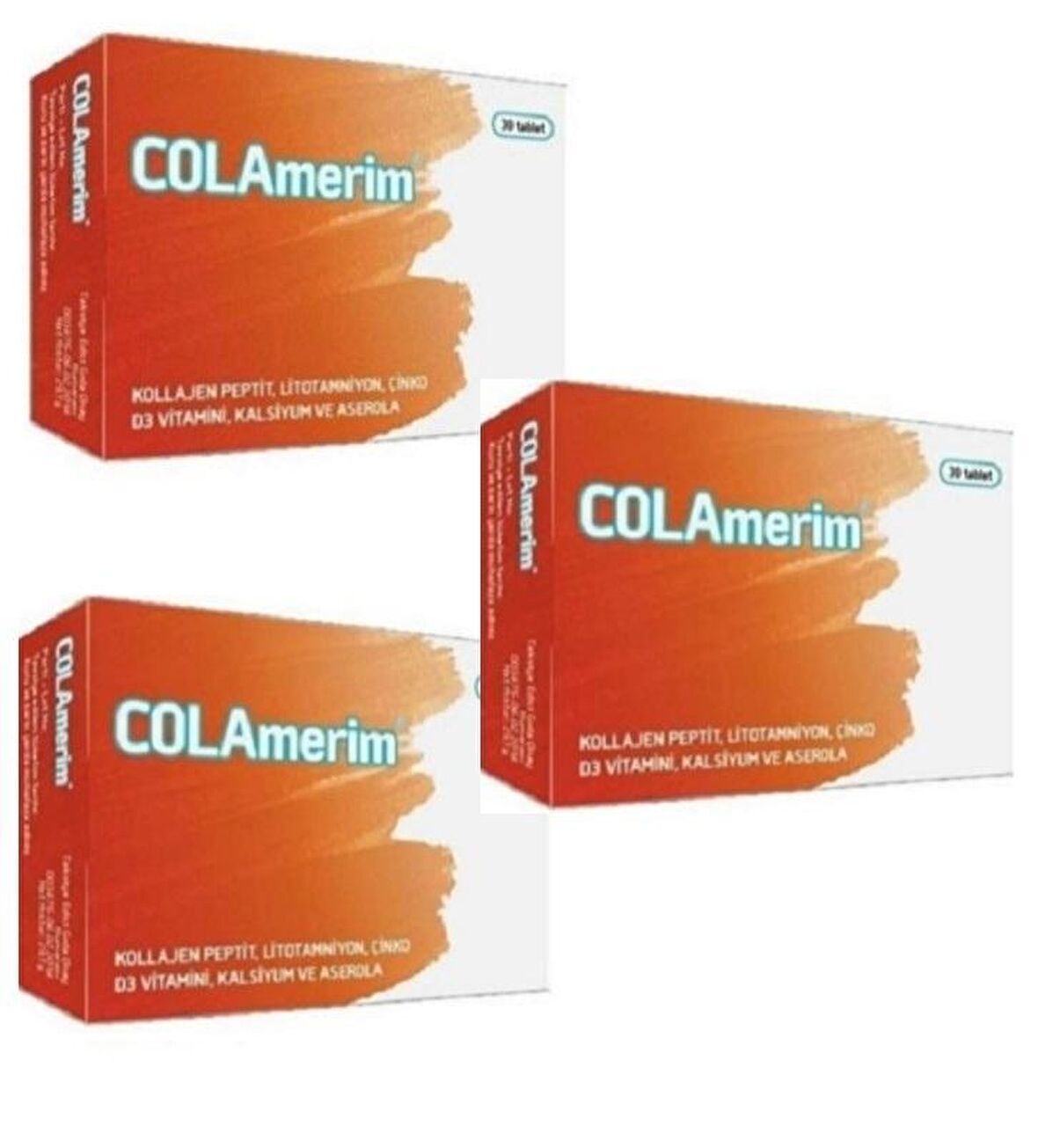 Colamerim Kollajen Çinko ve Dvitamini İçeren 30 Tablet Avantaj Paketi 3 Lü