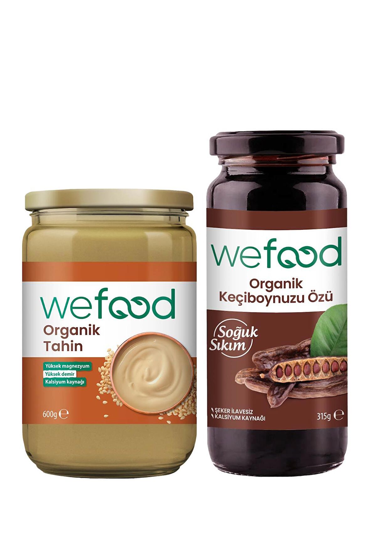 Wefood Organik Tahin 600 gr + Wefood Organik Keçiboynuzu Özü 640 gr