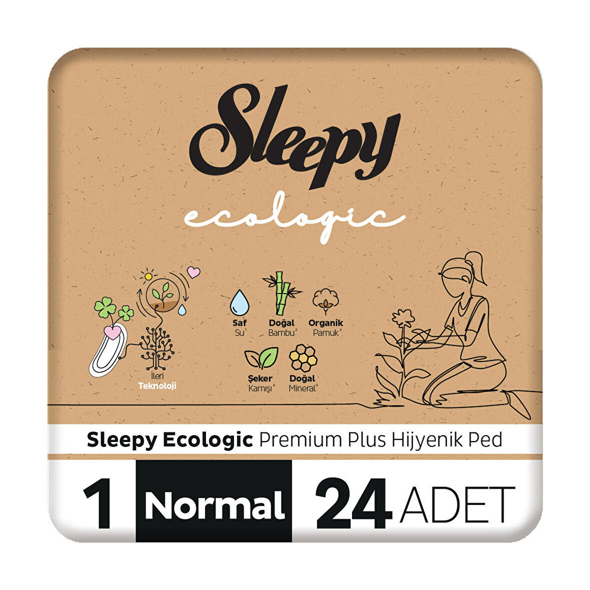 Sleepy Ecologic Premium Plus Normal Hijyenik Ped 24 Adet