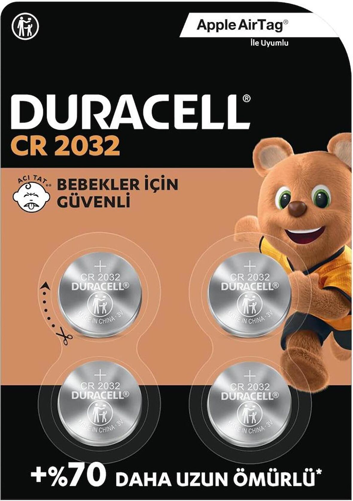 Duracell Özel 2032 Lityum Düğme Pil,  4 Lü Paket