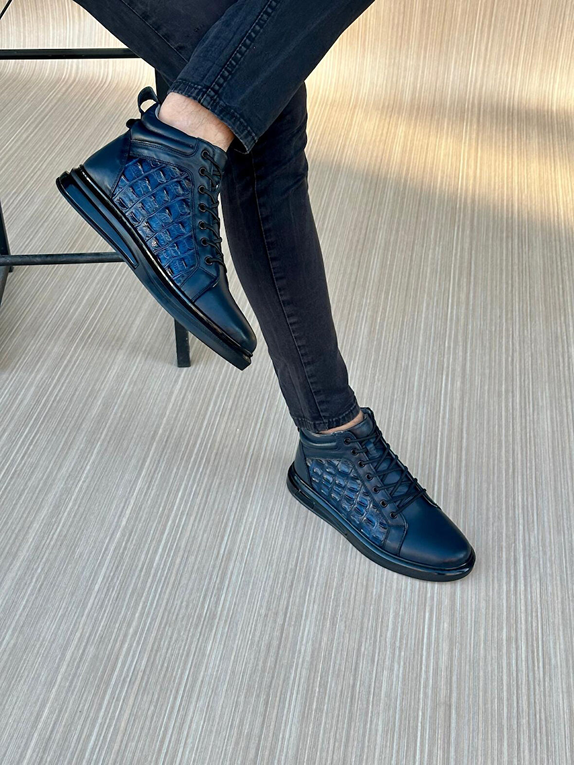 Taşpınar %100 Hakiki Deri Ortopedik İthal Taban Erkek Sneaker Spor Bot Yeni Sezon 40-44