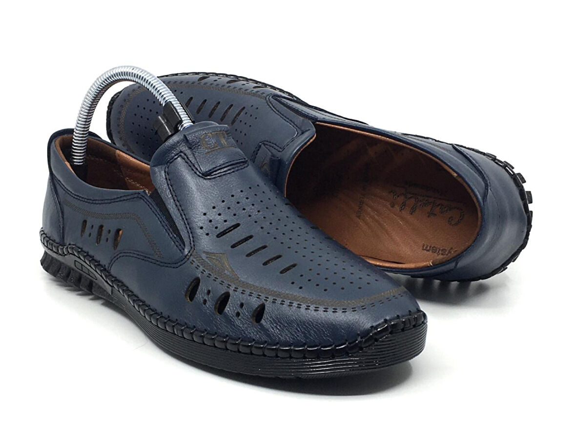 Catelli %100 Hakiki Deri Erkek Yazlık Rahat Günlük Delikli Ekstra Esnek & Hafif Yeni Sezon Çarık Ayakkabı 40-45