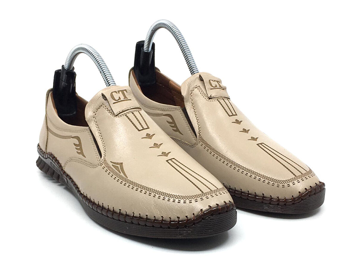 Catelli %100 Deri Ortopedik Erkek Yazlık Rahat Günlük Lazer Baskılı Çarık Ayakkabı Yeni Sezon 40-45