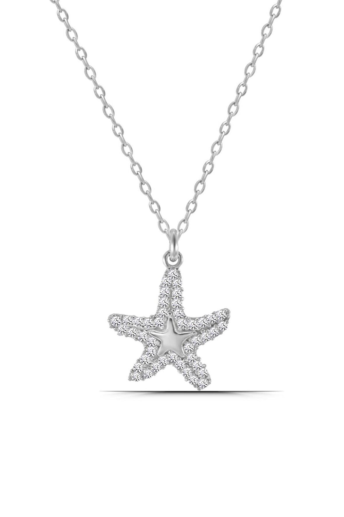 Deniz Yıldızı Tasarım Kadın 925 Ayar Gümüş Kolye