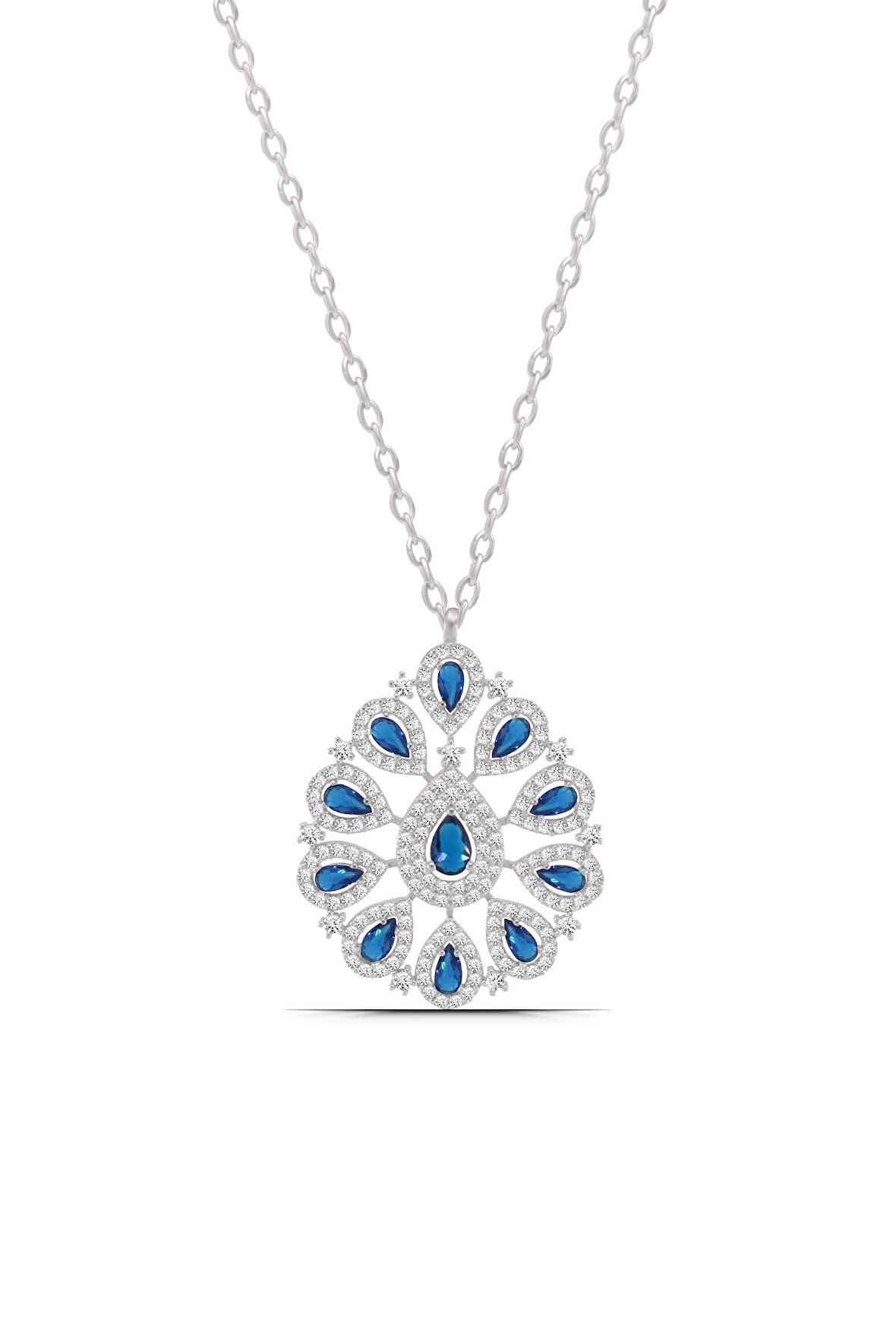 Sultan Madalyonu Montür Taşlı 925 Ayar Gümüş Kadın Kolye