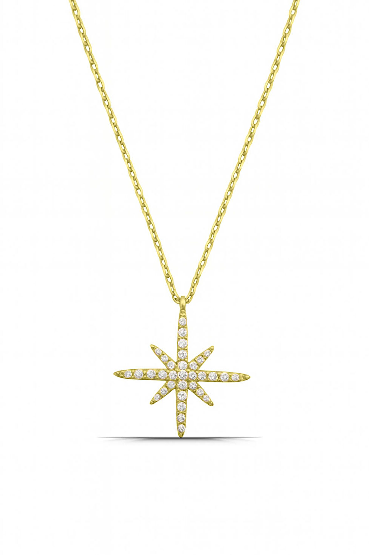 Kutup Yıldızı Tasarım 925 Ayar Gümüş Kadın Kolye