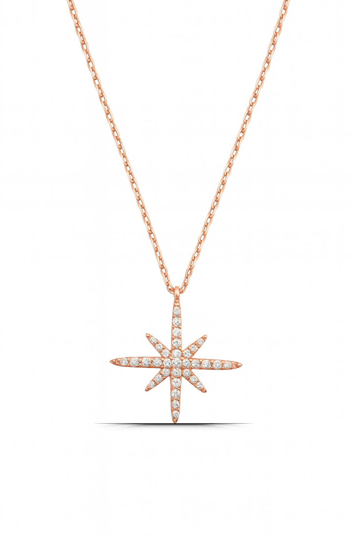 Kutup Yıldızı Tasarım 925 Ayar Gümüş Kadın Kolye