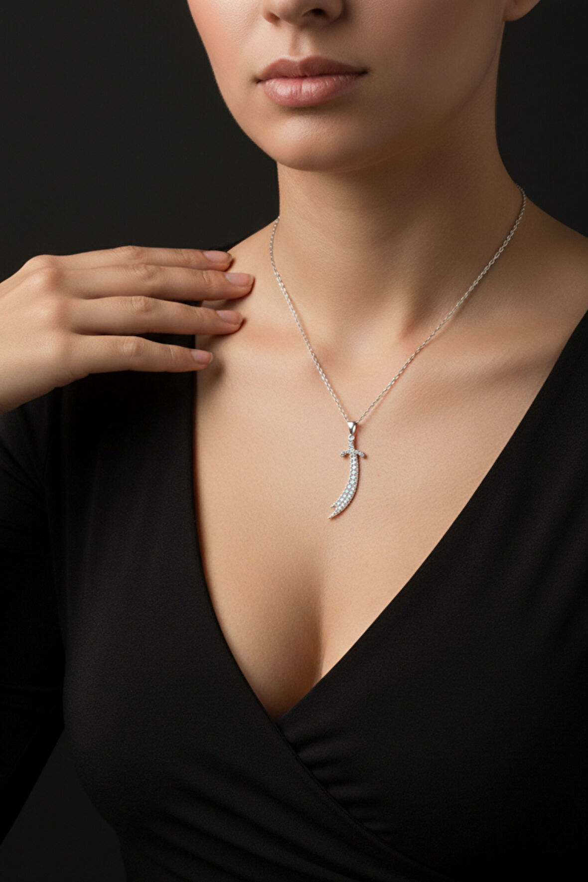 Zülfikar Hz. Ali Kılıcı 925 Ayar Gümüş Kadın Kolye