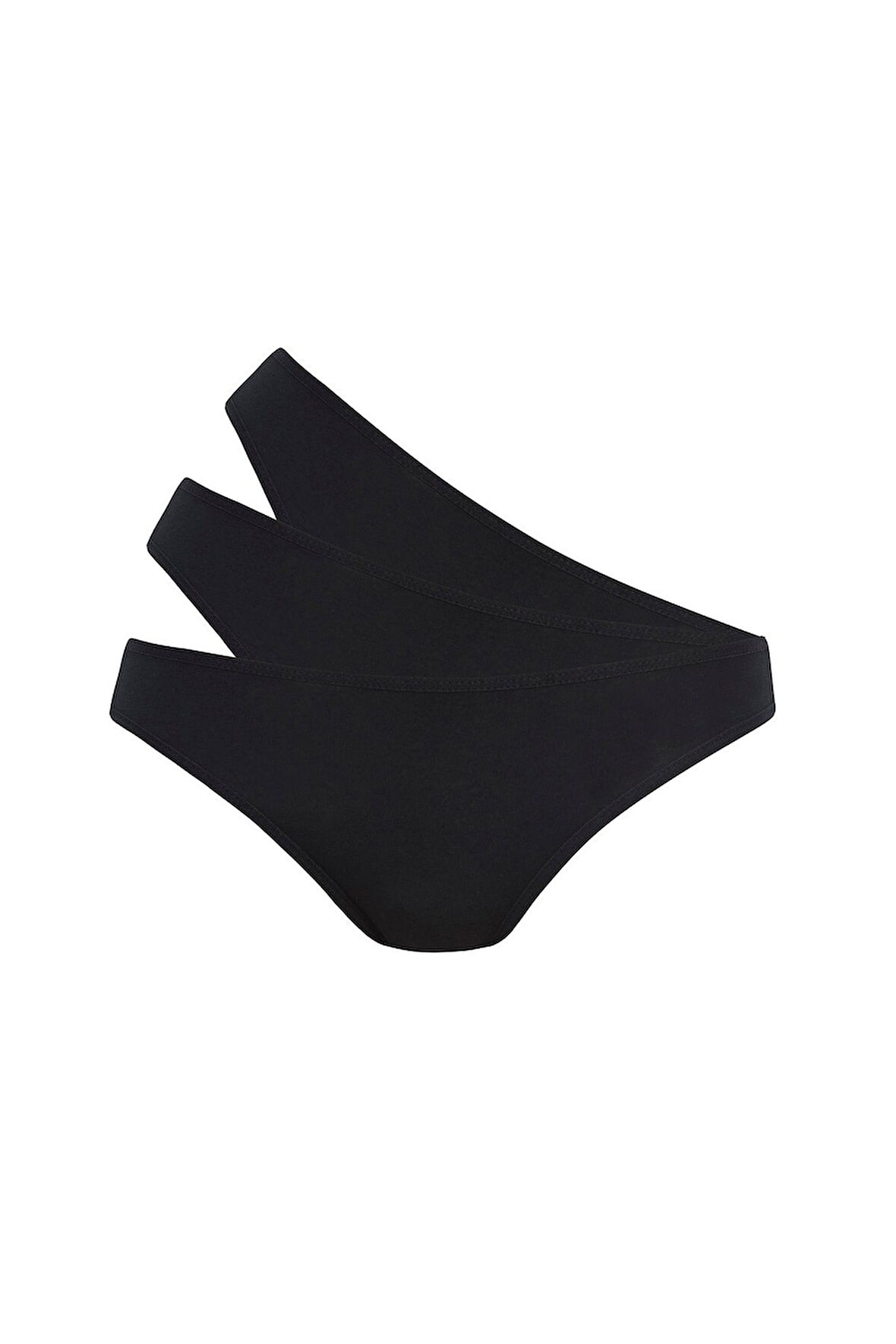Fresh 3lü Pamuklu Siyah Slip Külot