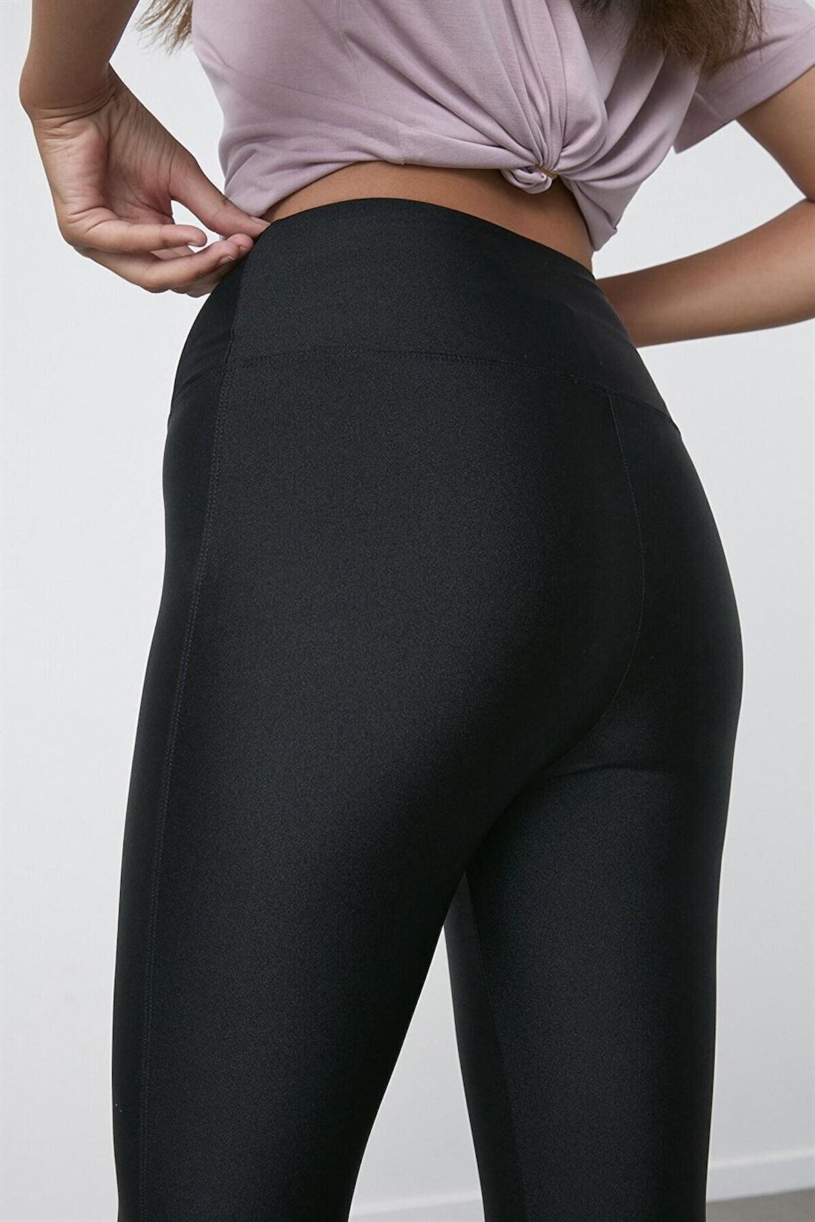 Kadın Siyah Shiny Legging
