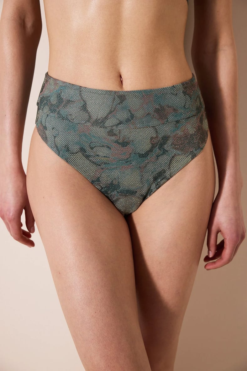 Estela Vintage Yüksek Bel Mesh Detaylı Çok Renkli Bikini Altı