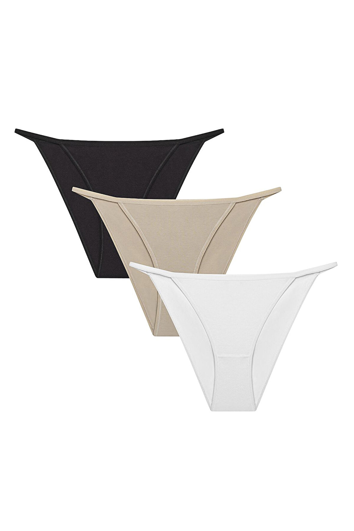 Strappy Pamuklu 3lü Çok Renkli Slip Külot