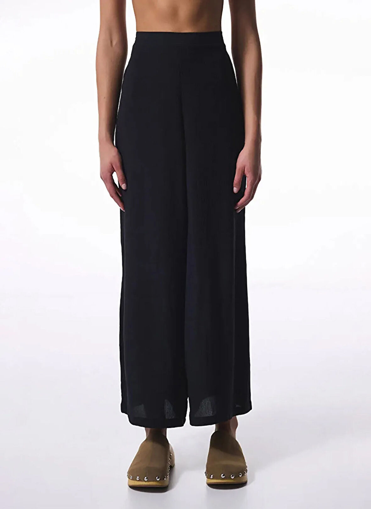 Penti Orta Bel Normal Siyah Kadın Pantolon PLHJINB025IY