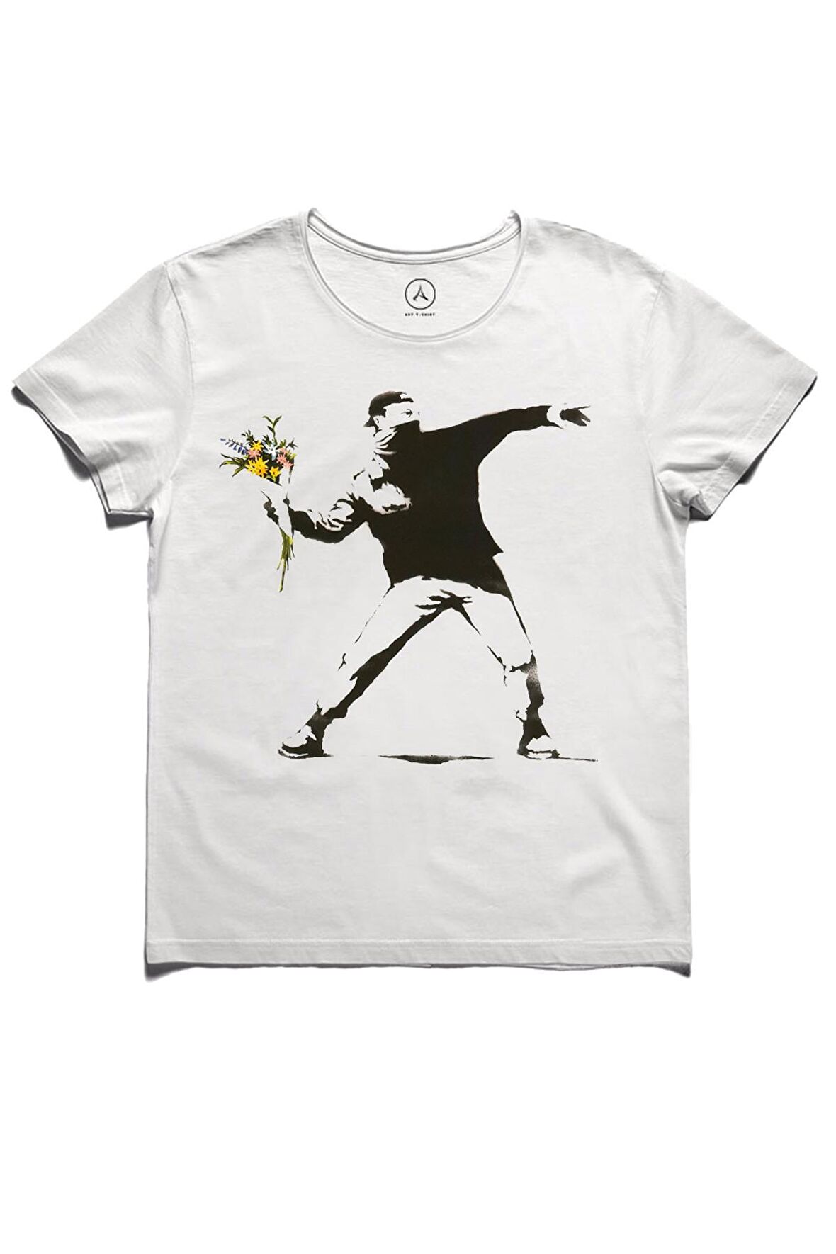 BANKSY HOOLIGAN WITH FLOWERS TİŞÖRT