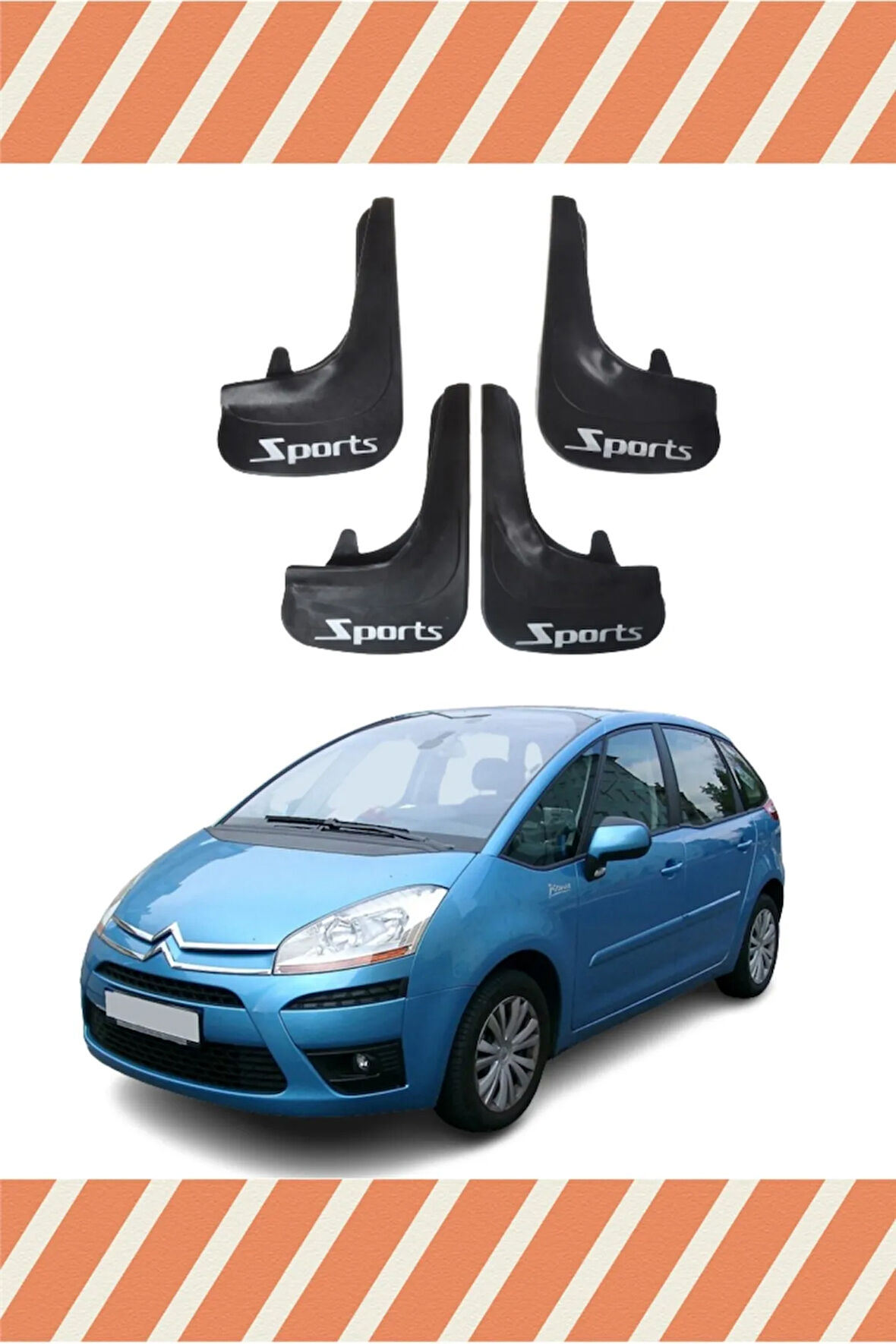 Citroen C4 2004-2011 sports yazılı 4’lü tozluk çamurluk paçalık