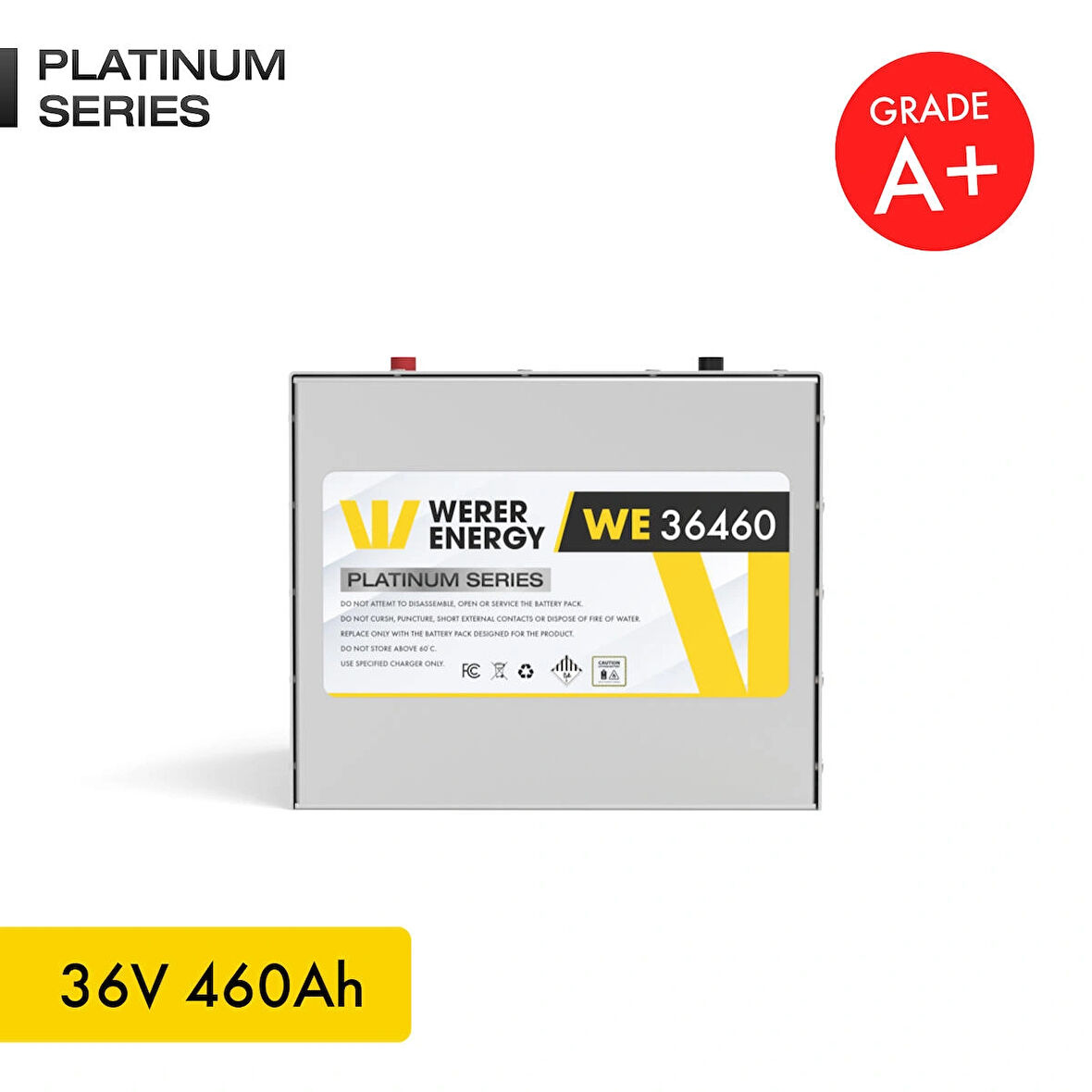 WERER ENERGY 36V 460Ah LiFePO4 Platinum Series Bluetooth'lu Lityum Demir Fosfat Akü 