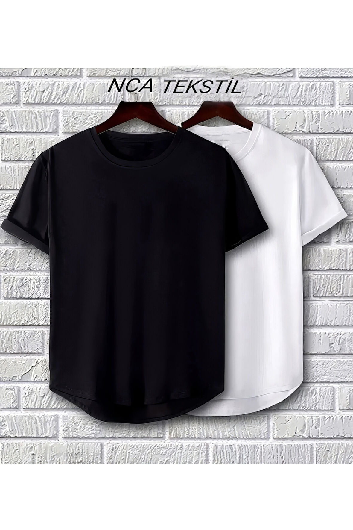 Baskısız Original Ünisex Yazlık T-shirt 2 li Set Takım