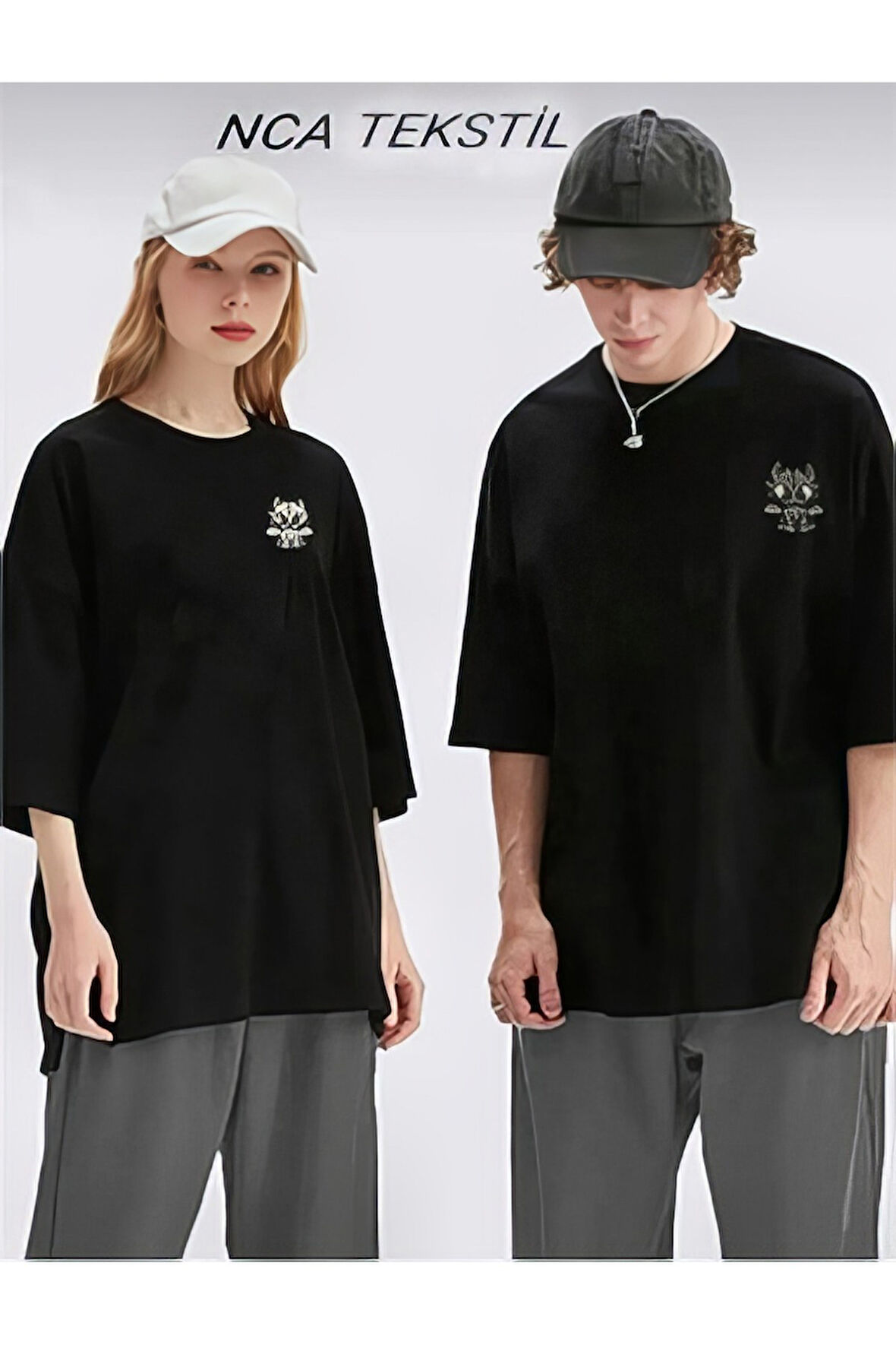 Sevgili Combin Baykuş Baskılı Original Ünisex Yazlık T-shirt 2 li Set Takım