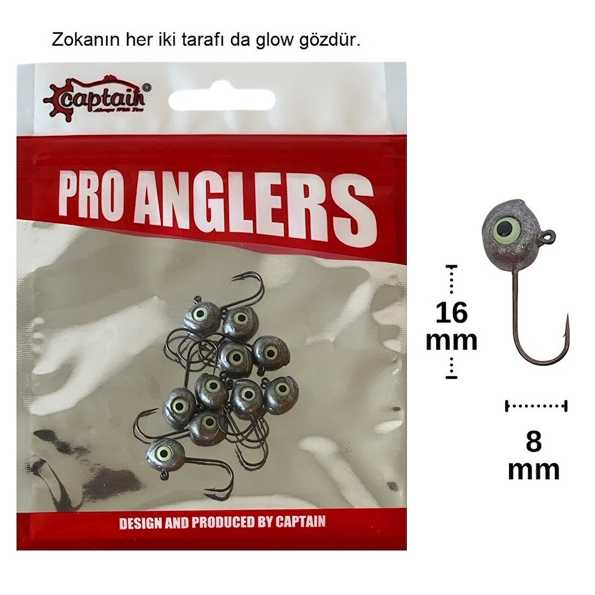 Captain 6420 Jighead Glow Eye 3.5gr Zoka (10'lu Paket)