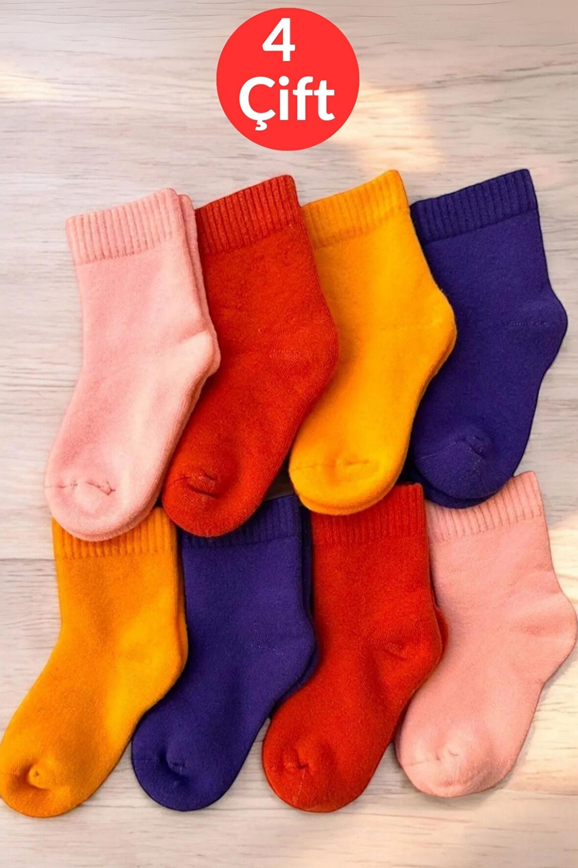 Unisex Çocuk Çorap 4 Çift Kışlık