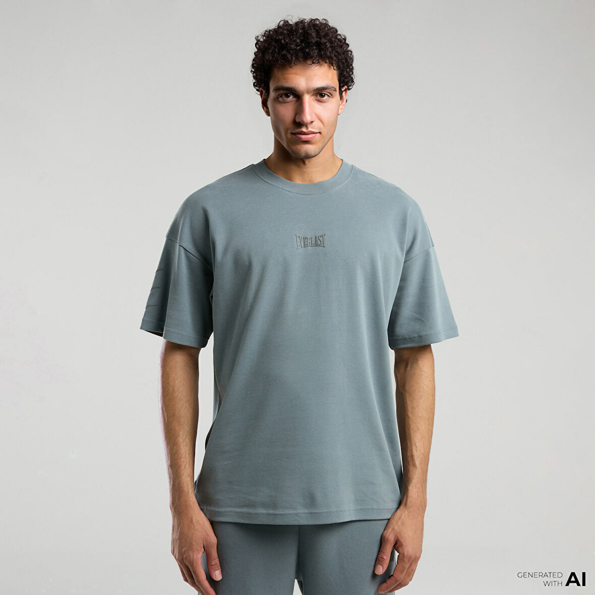 Everlast Ever Relaxed Oversize Erkek Gri T-Shirt