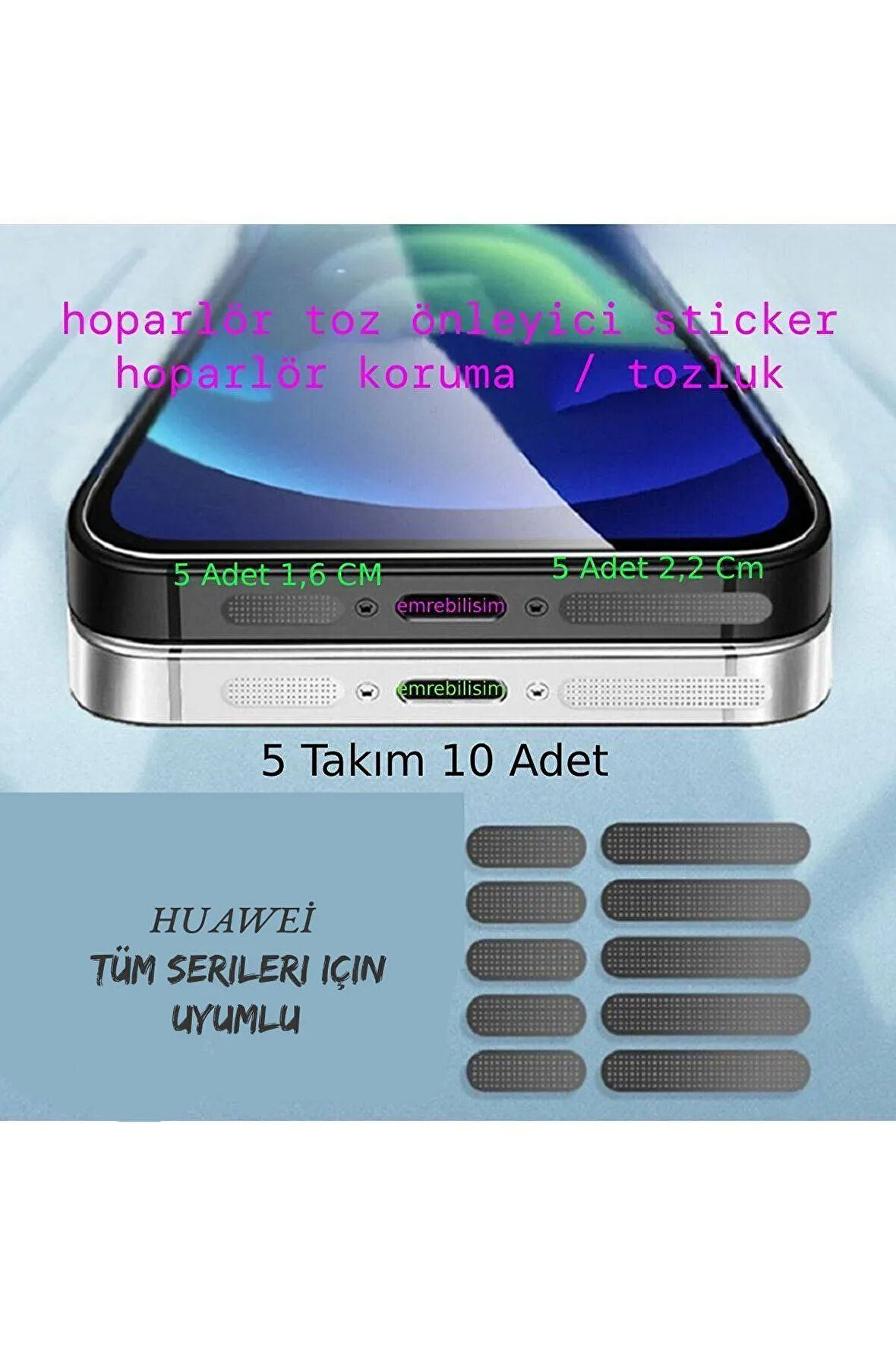 HUAWEİ Tüm Serileri Için Siyah Toz Ve Kir Önleyici Hoparlör Toz Önleyici