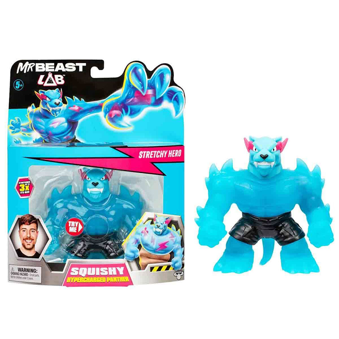 Mr.Beast Lab Stretch Hero Figür Squıshy Hypercharged Panther 24735 24736