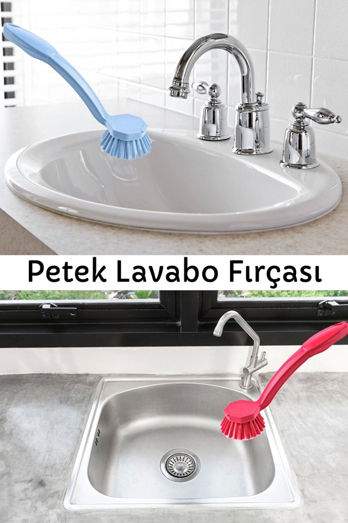 Petek Şekilli Lavabo Fırçası - Küvet Banyo ve Mutfak Temizliği için Hijyenik Çözüm