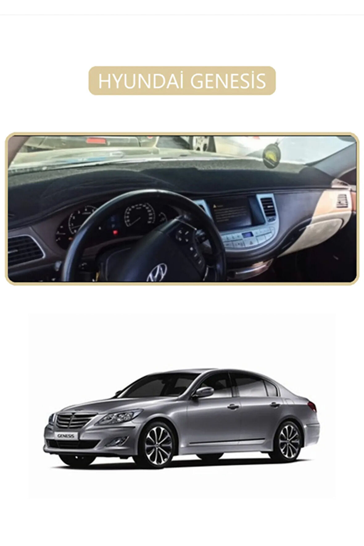 Hyundai Genesis Torpido Koruma  Halısı -  Bej Kenar