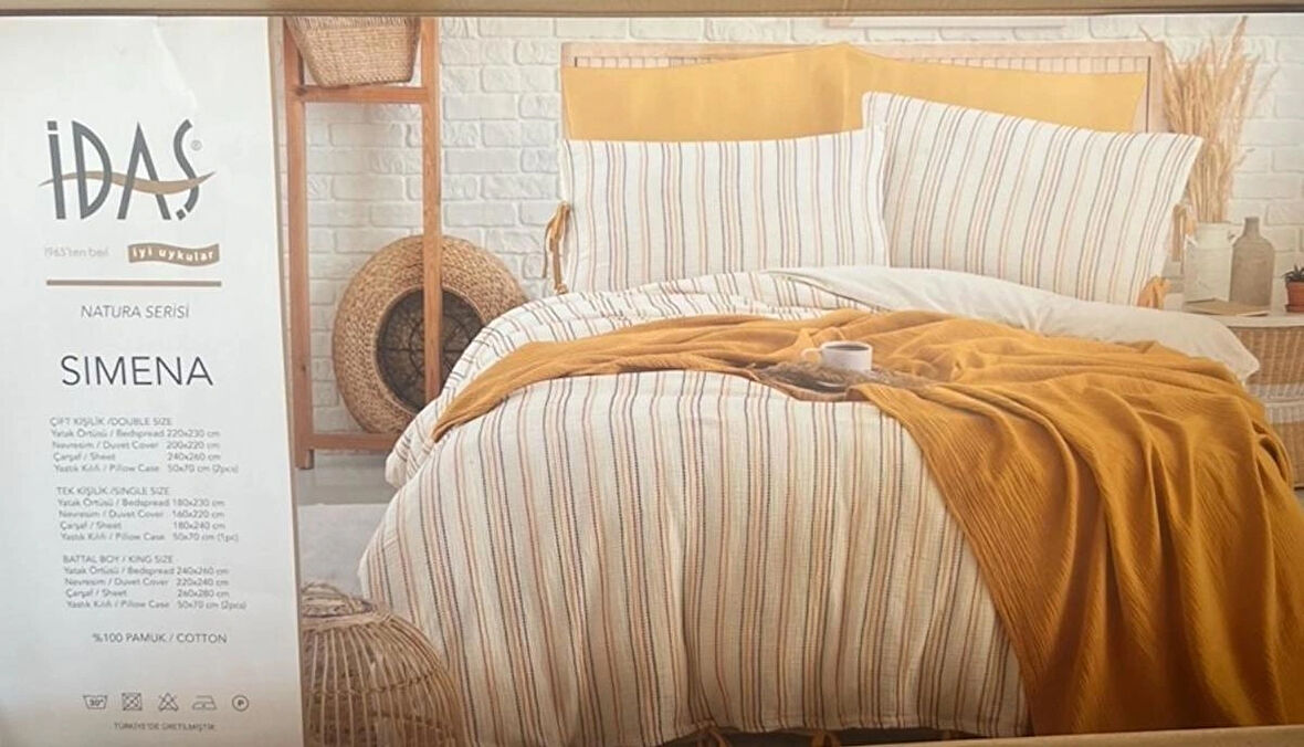 İdaş Sımena Çift Kişilik Yatak Örtülü Nevresi Takımı