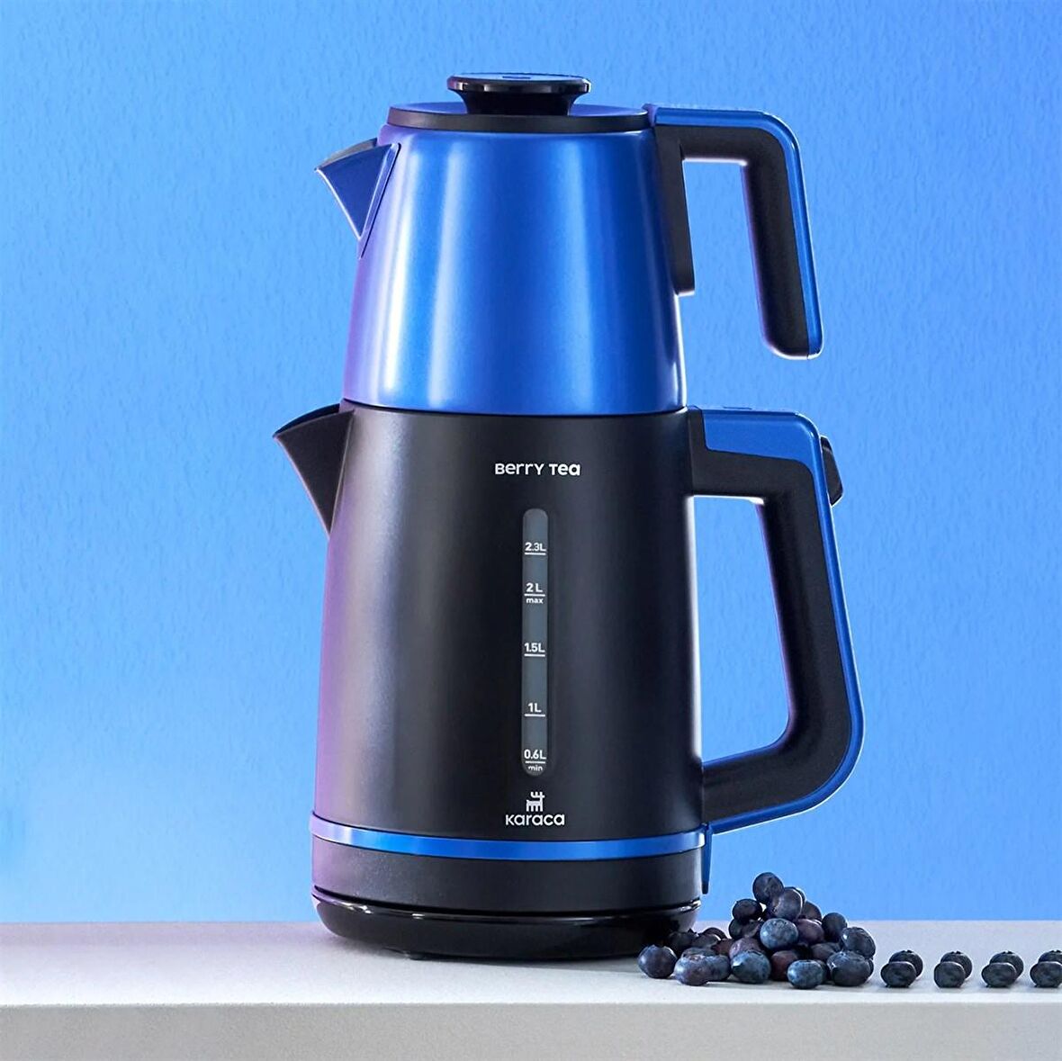 Karaca Berry Tea Xl 2in1 Çelik Demlikli Çay Makinesi Ve Kettle Blueberry