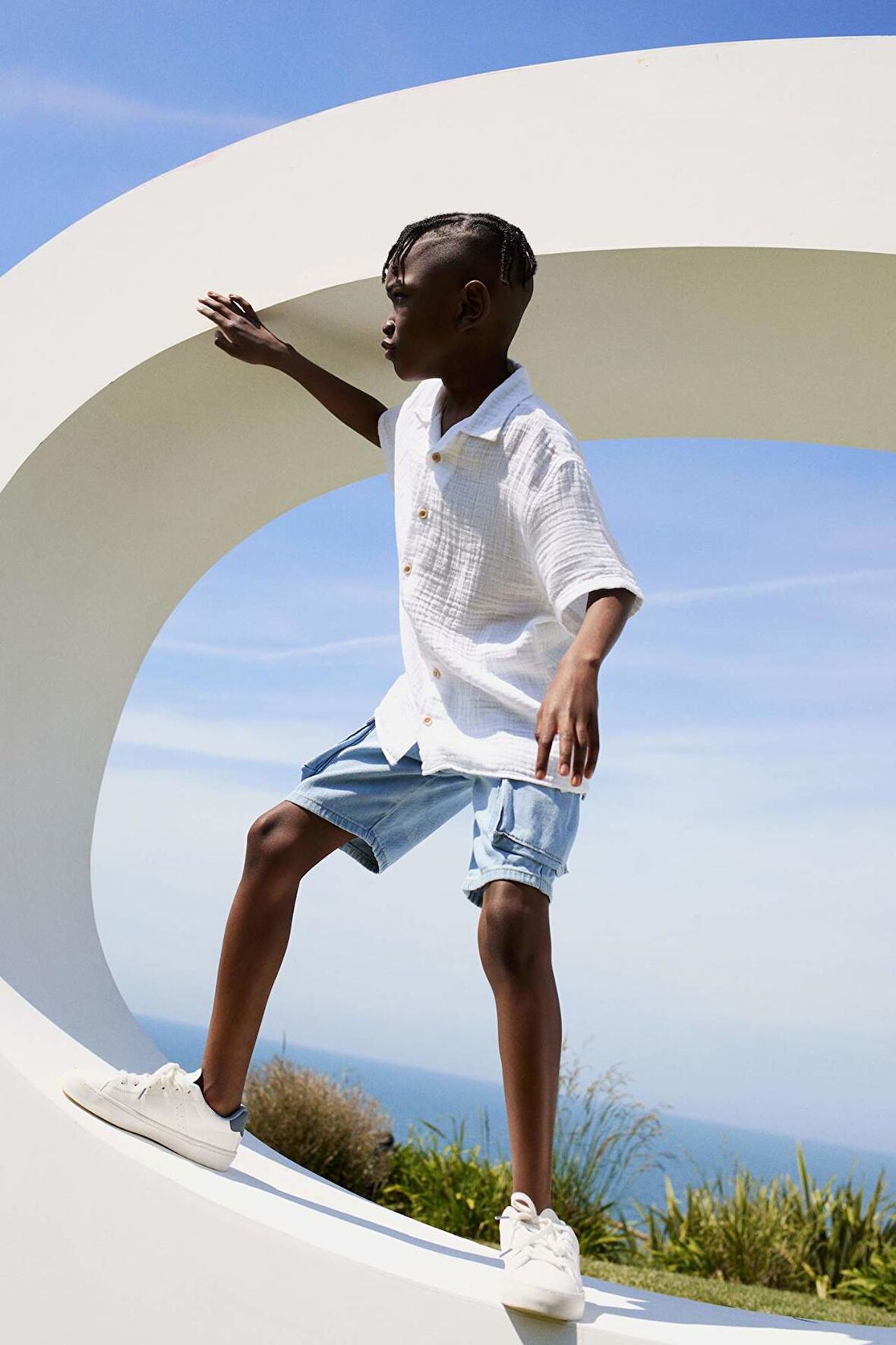 DeFacto Erkek Çocuk Kargo Cepli Beli Lastikli Jean Şort C0578A824HSNM39