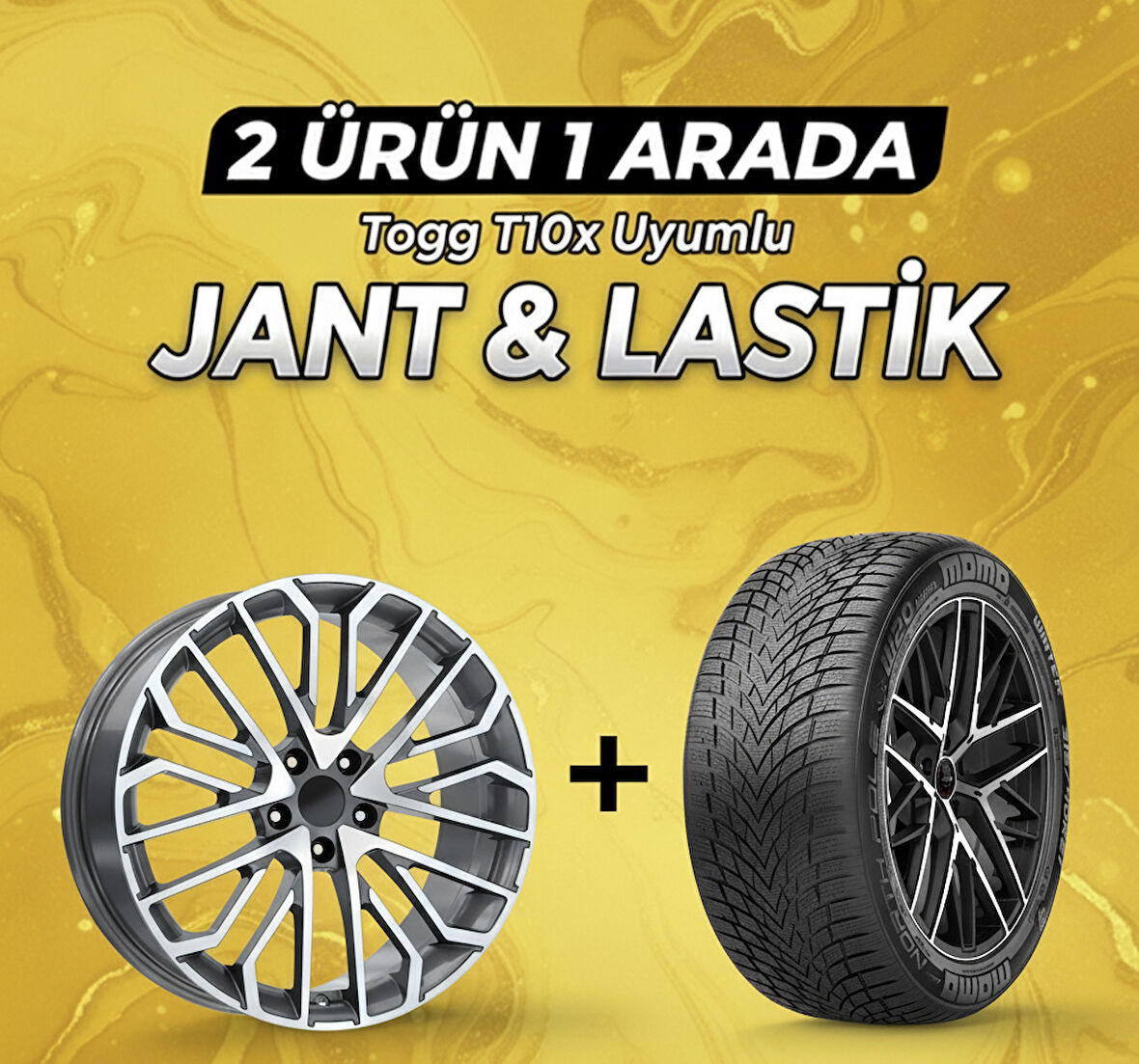 Togg T10x Uyumlu 225/60R18 Kış Lastiği 4 Adet Yılı:2025 + DY1648 GMD 18"Jant 4 Adet