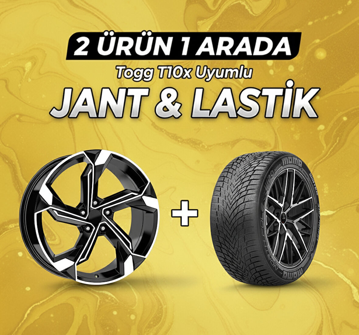 Togg T10x Uyumlu 225/60R18 Kış Lastiği 4 Adet Yılı:2025 + DY1708 BD 18"Jant 4 Adet