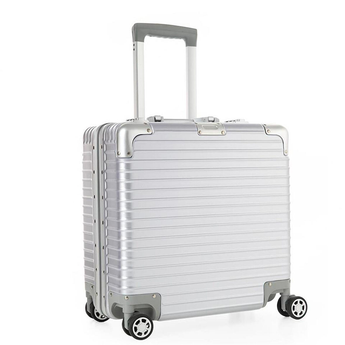 CCS 71447 Çekçekli Alüminyum Kasa Valiz Evrak Çantası Gri