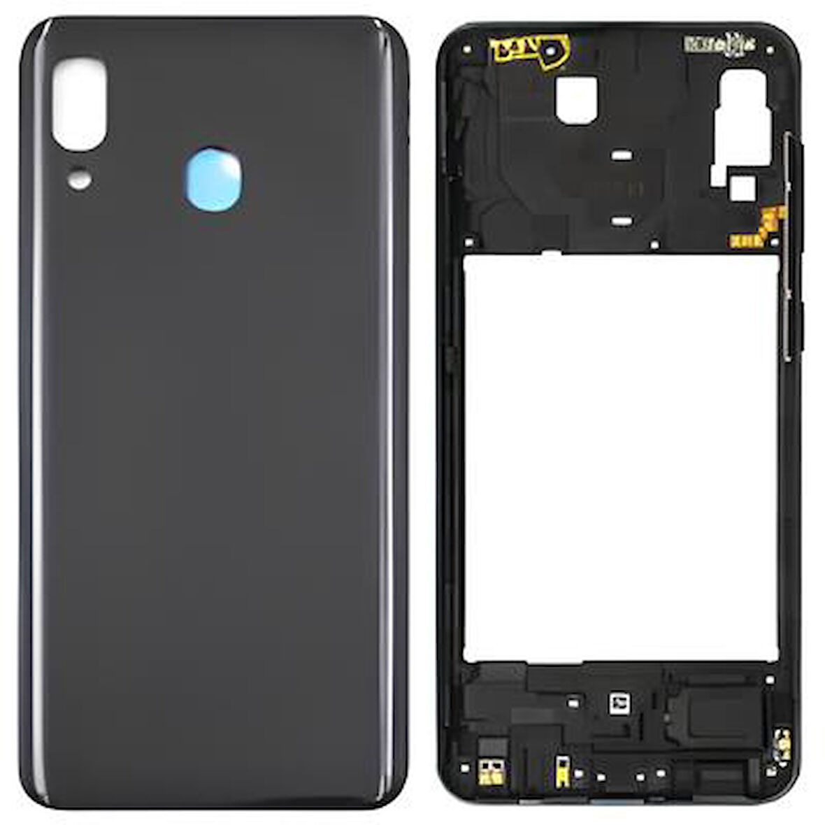 Samsung Galaxy A20  - SM-A205F FULL Kasa Arka Kapak Takım SİYAH